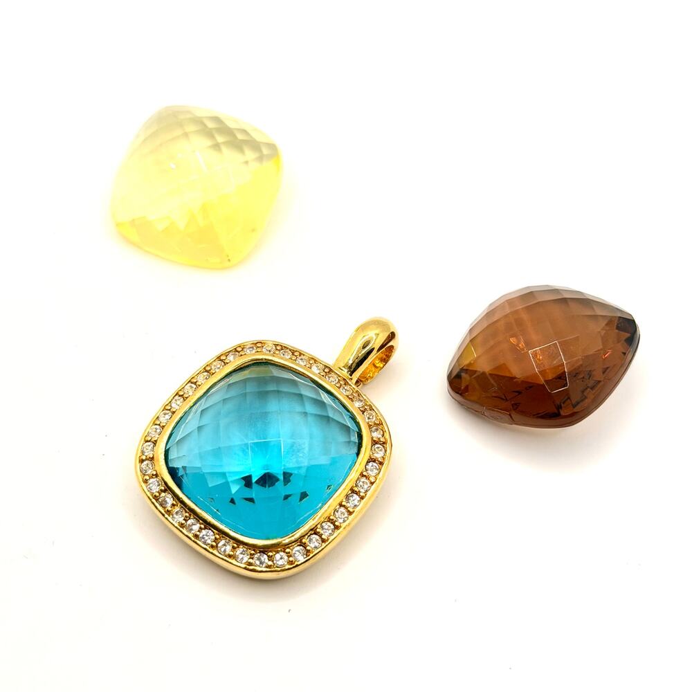 Joan Rivers Gold Interchangeable Faux Gemstone Pendant